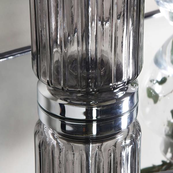 Pagazzi Lighting Brock Grey Smoked Glass Table Lamp