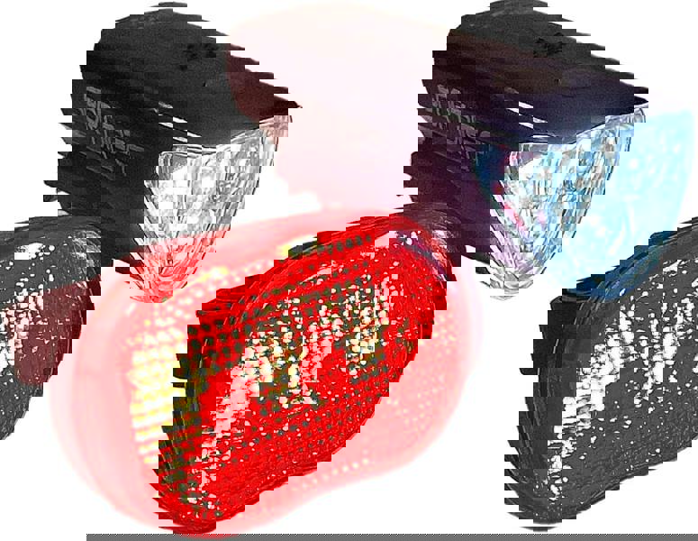 Sport Direct Super Bright LEDs 50 Lumens Battery Front/Rear Bike Light Set