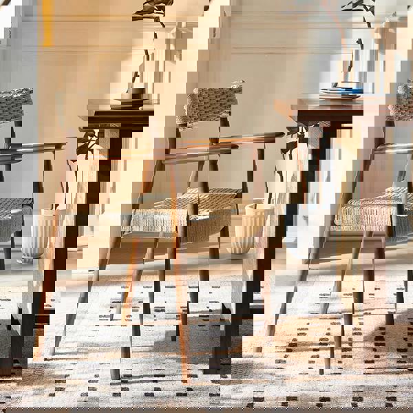 Fuchs Dining Table, Solid Wood & Rattan, Dark Oak with snooker dining table