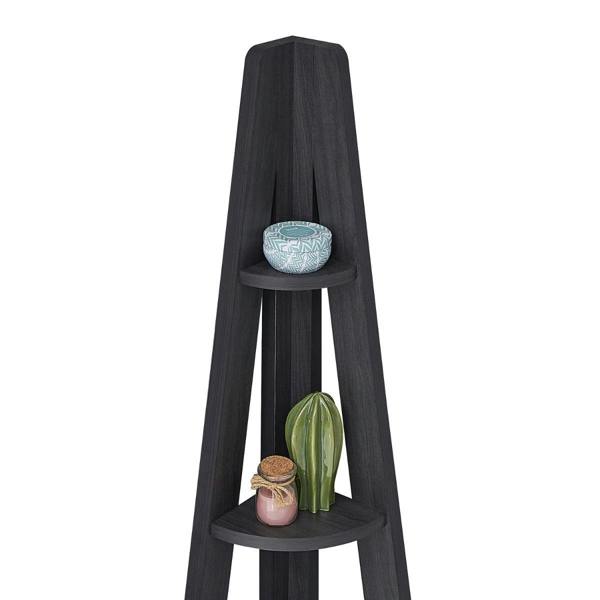 Timber Art Design Riva Scandinavian Retro 5 Tier Corner Ladder Bookcase Shelf Unit