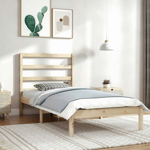 Berkfield Bed Frame Solid Wood Pine 90x200 cm Single