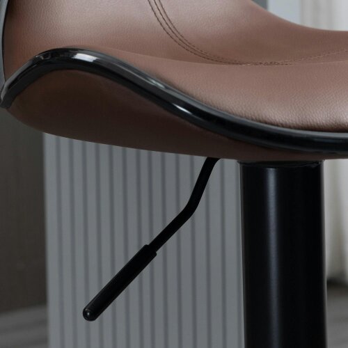Wyld Haus Mifaro Set Of 2 Brown Adjustable Swivel Bar Stools With Steel Frame And Footrest