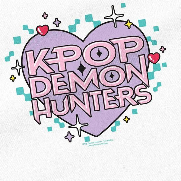 K-Pop Demon Hunters Pixel Hearts Reusable Tote Bag - White