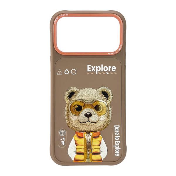 Nimmy Friends Nimmy Cool & Cute 2.0 Bear Case with MagSafe for iPhone 17 Pro Max 6.9" Brown Orange - N-KMLL-IP17-PRO-MAX-011-B