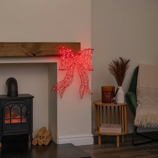 Samuel Alexander 58cm Light up Red Galaxy Christmas Bow with 960 Red LEDs