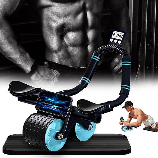 Dragodirect Abs Exercise Roller Wheel With Timer Automatic Rebound Elbow