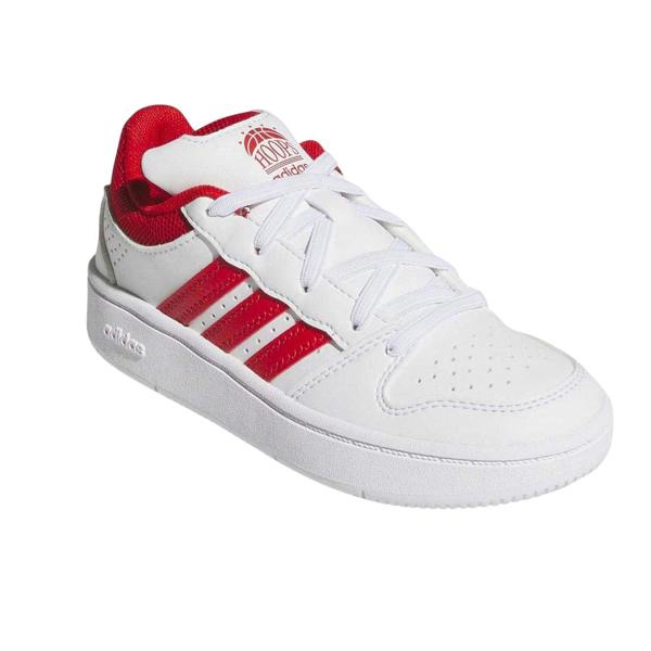 Adidas Childrens/Kids Hoops 3.0 Basketball Shoes - White/Red - 
