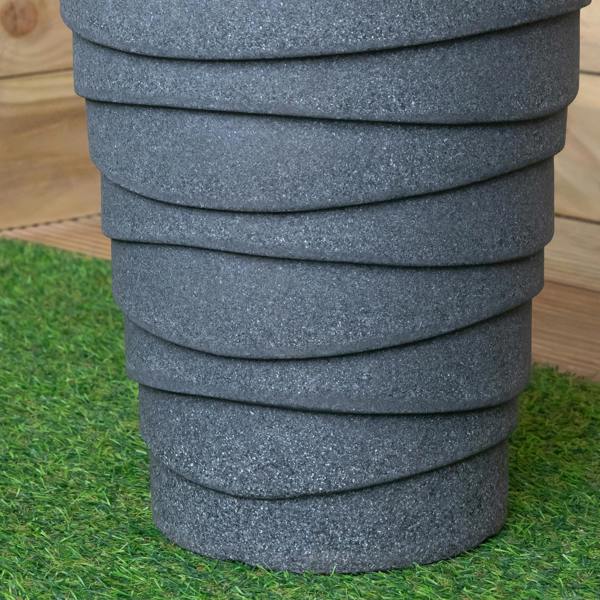 Samuel Alexander 56cm Medium Round Grey Garden Patio Trojan Plant Pot