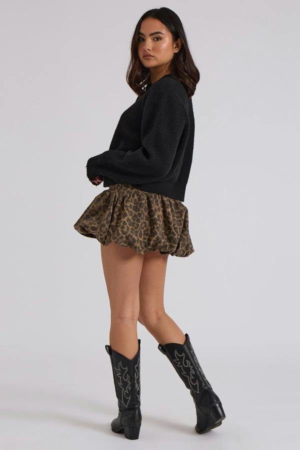 Urban Bliss Leopard Bubble Mini Skirt