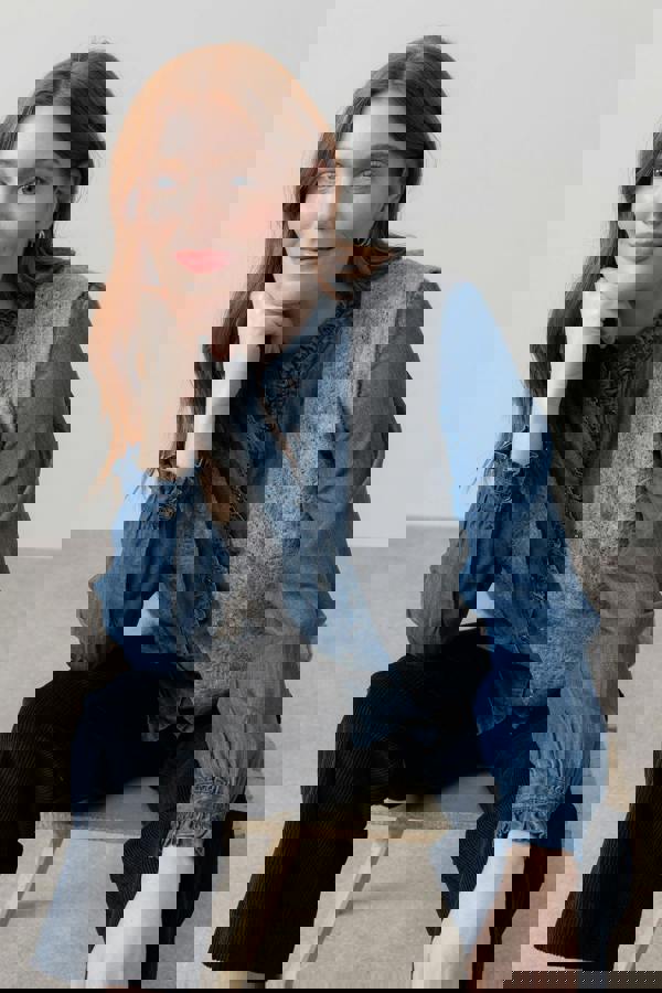 Lily & Me Marly Sleeveless Pointelle Knit Cardigan Grey