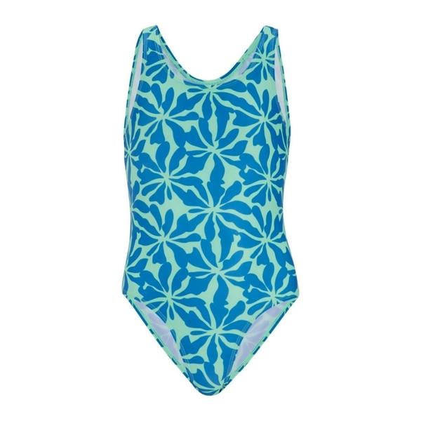 Regatta Girls Floral One Piece Swimsuit - Sonic Blue - 