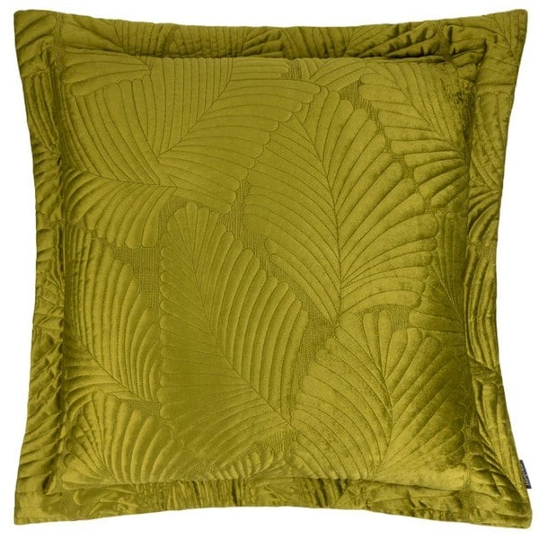 Paoletti Palmeria Velvet Quilted Cushion Cover - Moss