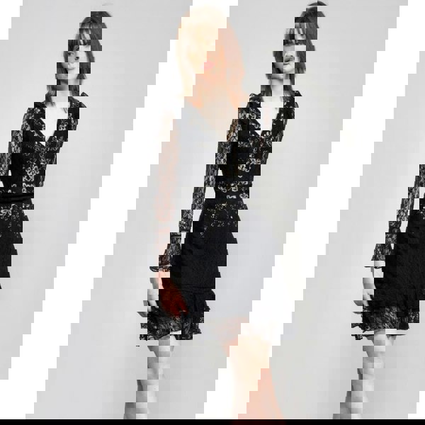 French Connection Bella Sparkle Embelished Lace Womens Dress