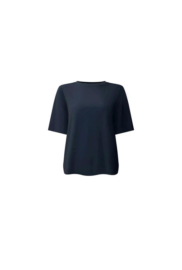 James Lakeland Navy Jersey Relaxed Top