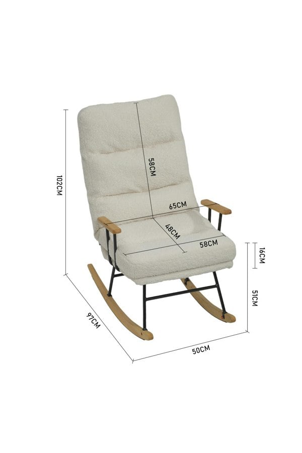 Living and Home Sherpa Upholstered Adjustable Rocking Chair