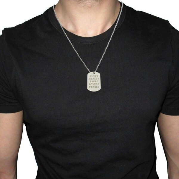 Christopher James of London Sterling Silver Old English Large Dog Tag With Optional Engraving