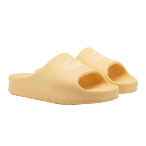 Lacoste Mens Serve Crocodile Holiday Sliders - Yellow - 