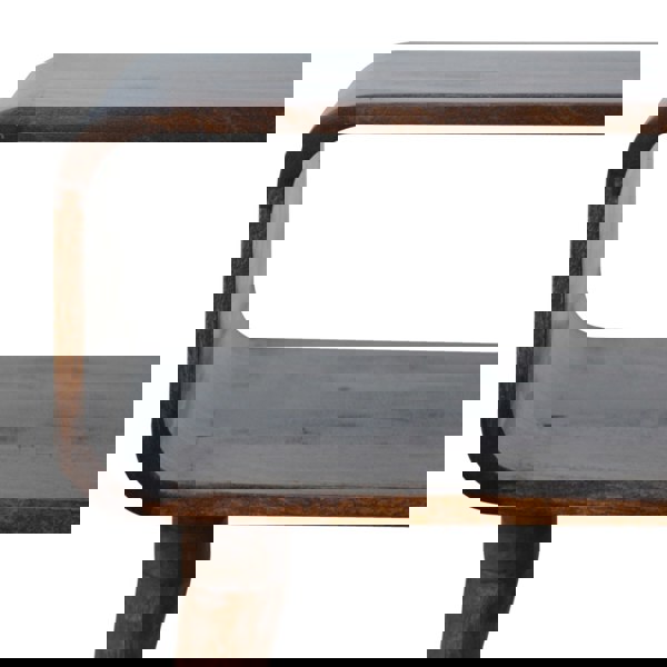 Artisan Furniture Solid Wood Curved Open Chestnut Bedside Table