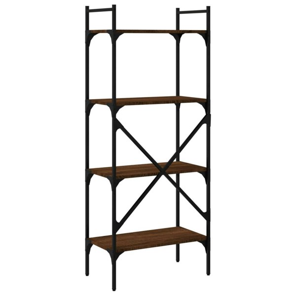 Berkfield Bookcase 4-Tier Brown Oak 56x31.5x138.5 cm Engineered Wood