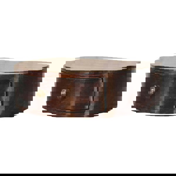 Artisan Furniture Solid Wood California Walnut Wall Mounted Rounded Bedside Table