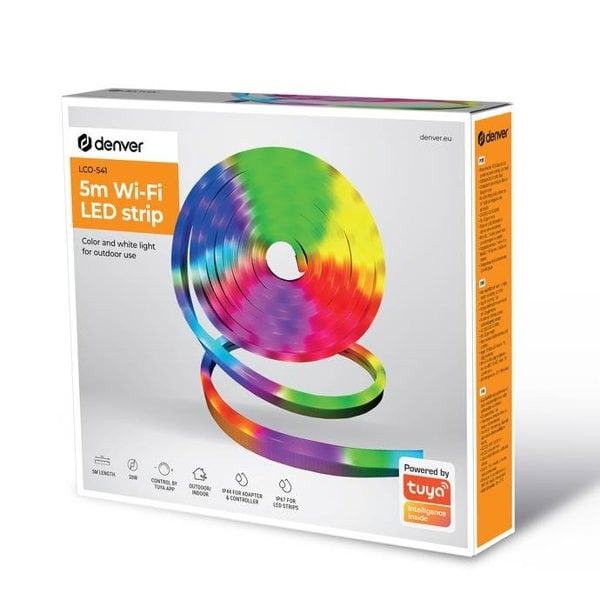 Denver Wi-Fi LCO-541 LED 5 Metre Light Strip For Both Indoor Outdoor Use EU Plug
