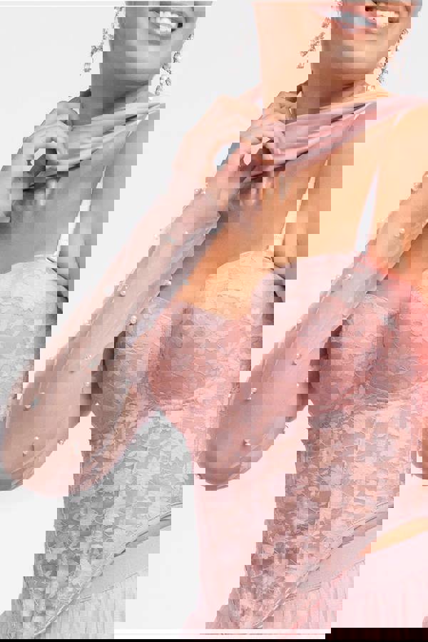 Embellished Fingerless Mesh Gloves AC13