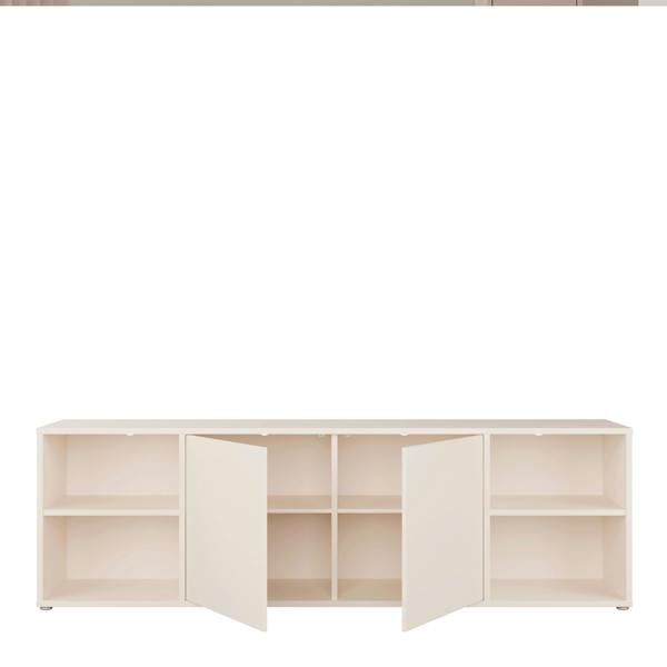 Furniture To Go Alice Springs Wide TV Cabinet with 2 Doors Push-to-Open & 2 Open Shelves in Sand