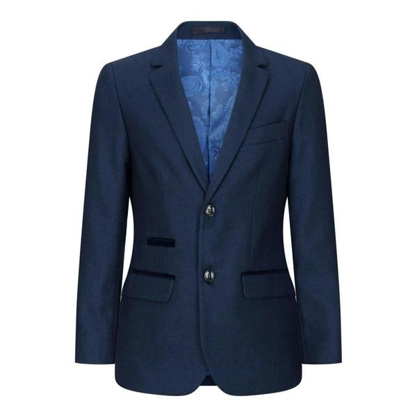 Paul Andrew Boys 3 Piece Navy Blue Birdseye Tweed Suit