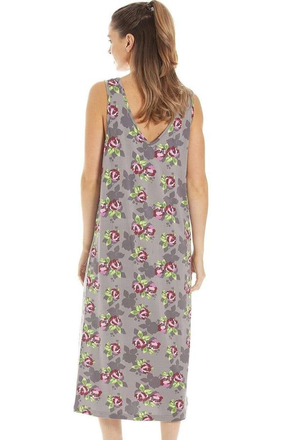 Womens Floral Print Spandex Knee Length Chemises