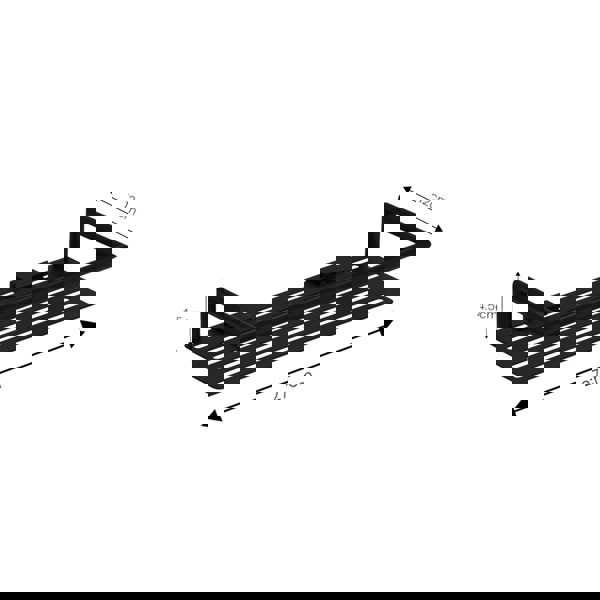 Showerdrape Verso Rust Proof Stainless Steel Black Rectangular Shower Basket