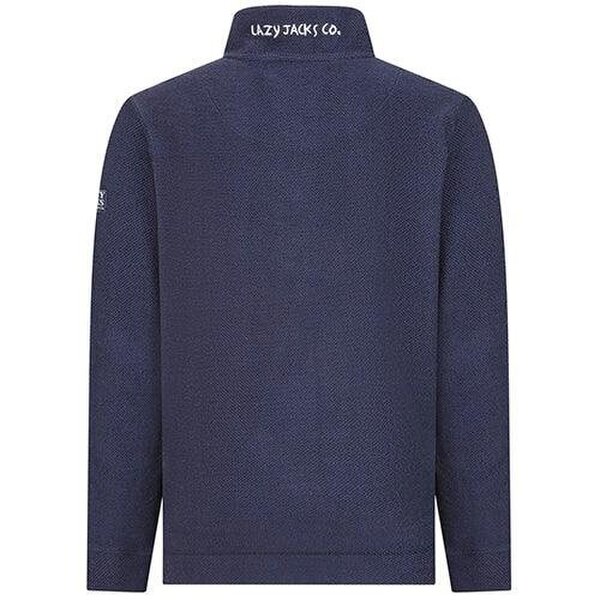 Lazy Jacks LJ703 - Men's 1/4  Zip Textured Sweatshirt - Marine