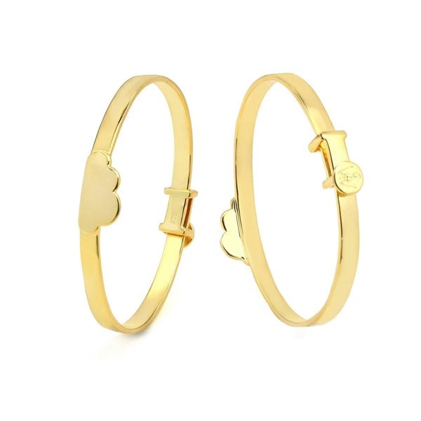 Say It With Baby Engraved Cloud Bangle - 18ct Yellow Gold Plated