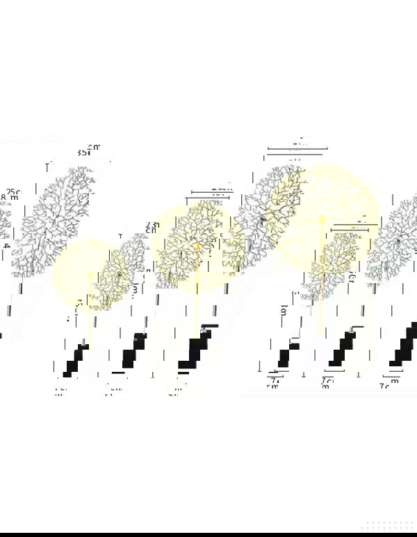 Anyhouz Tabletop Metal Tree Home Decor Marble Base 33cm