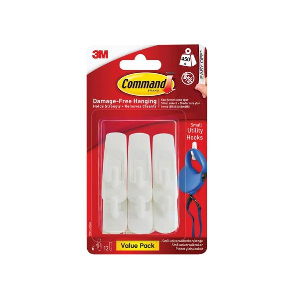 Command Small Utility Hooks Value Pack (pack 6) - Multi Colour - 