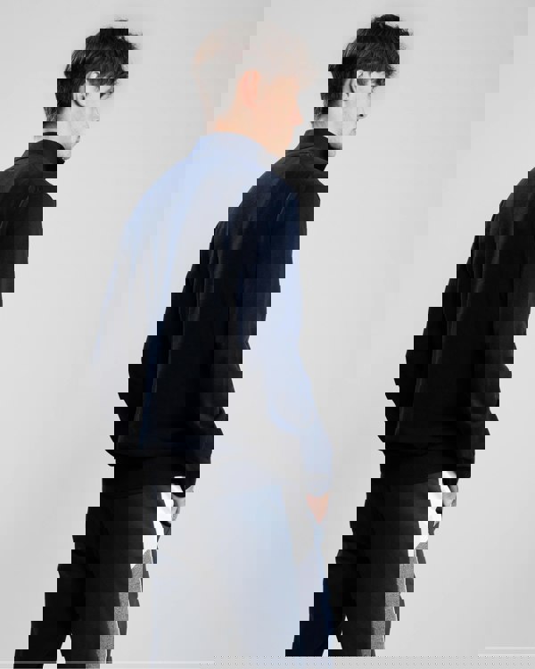 Lacoste Half Zip Logo Mens Sweatshirt - Navy Blue 166