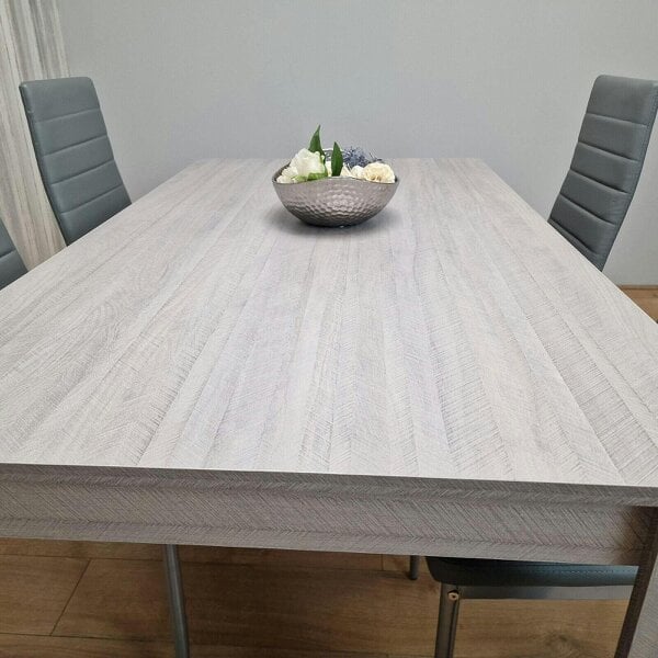 Kosy Koala Modern Grey Rectangle Dining Table Set With 4 Grey Chairs Dining Room Furniture
