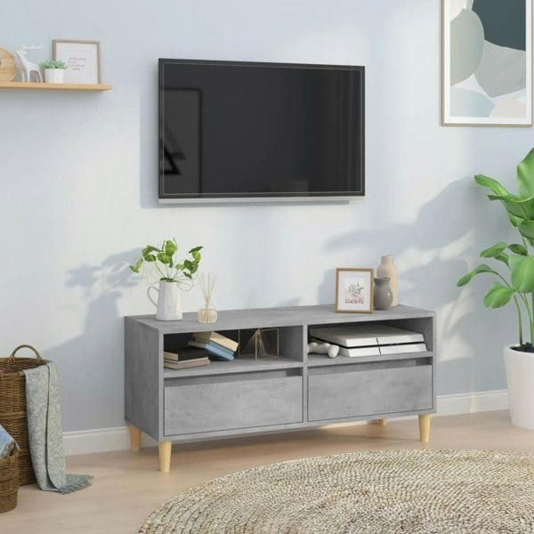 Berkfield TV Cabinet Concrete Grey 100x34.5x44.5 cm Engineered Wood