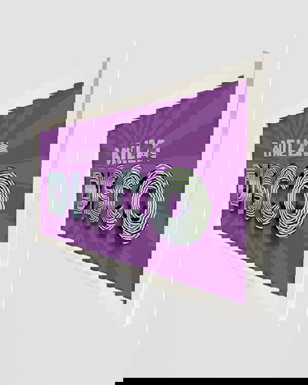 Personalised Disco Wall Art Print - Framed Retro Sign for Home or Party