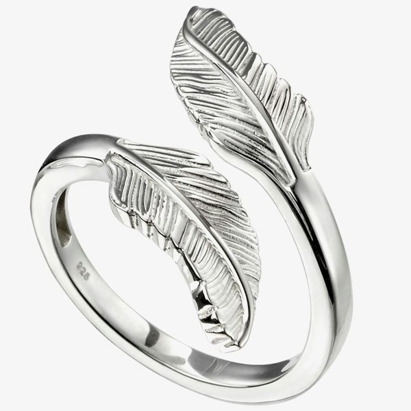 T. H. Baker Sterling Silver Double Feather Wrap-Around Ring R3701