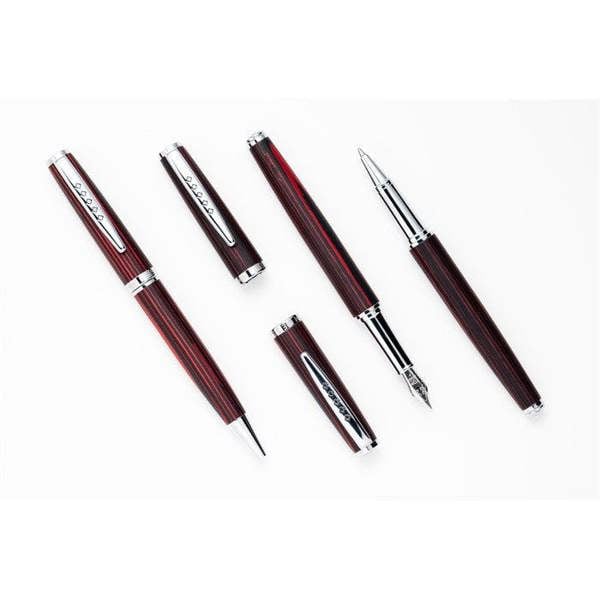 Tom Hessin Edinburgh Collection Forth Bridge Red Rollerball Pen With Chrome Trim