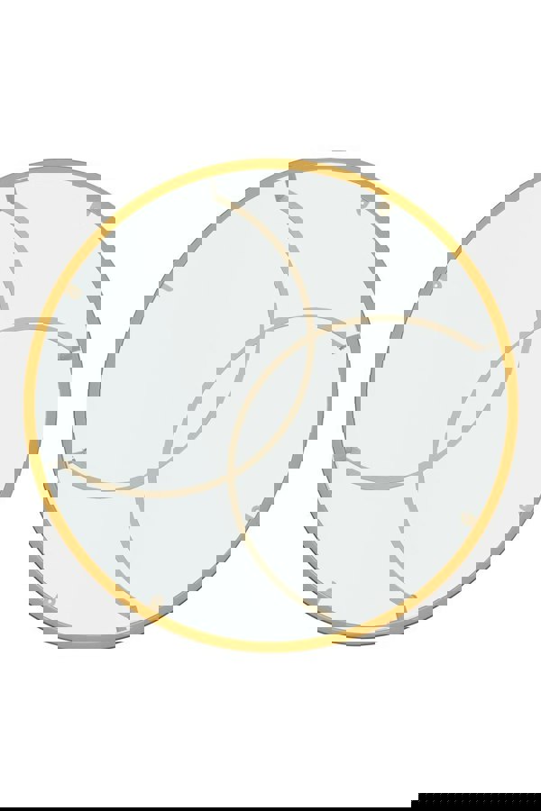 Living and Home Gold Modern Round Tempered Glass Coffee Table for Living Room