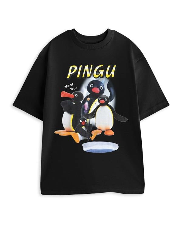 Pingu Unisex Black Noot Short Sleeved T-Shirt