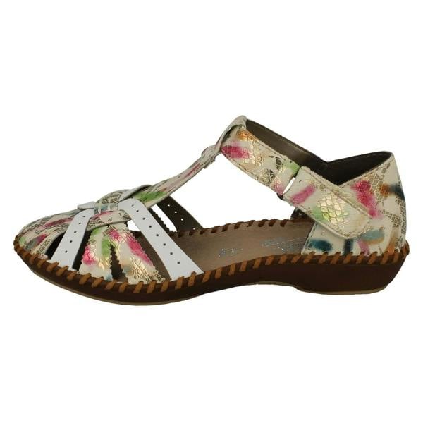 Rieker Ladies Rieker Cut Out Detailed T-Bar Summer Shoes M1650