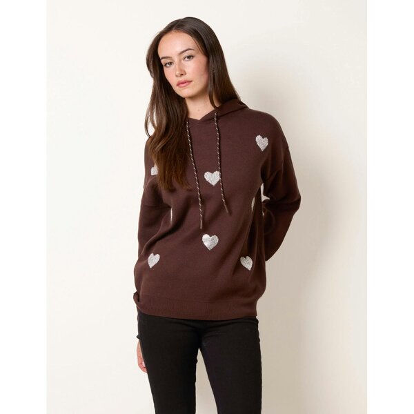 Blue Vanilla Hooded Sweatshirt With Heart Details