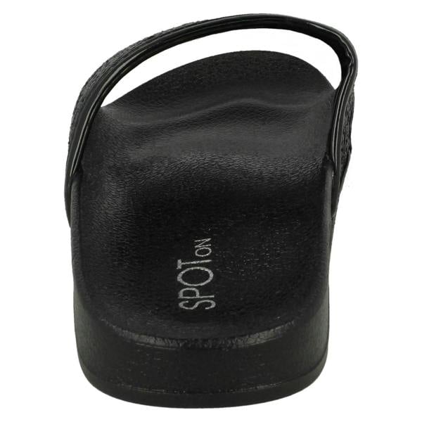 Spot On Ladies Spot On Flat Glitter Vamp Sliders