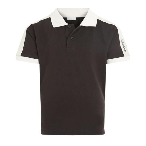 Calvin Klein Childrens/Kids Contrast Detail Regular Short-Sleeved Polo Shirt - Black - 