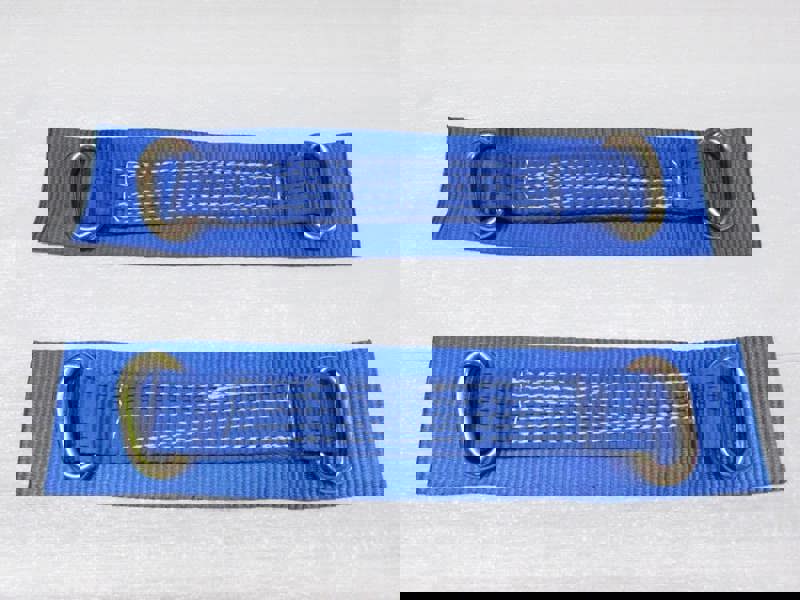 x2 12" Oval Link Wheel Straps - Recovery Bridging Trailer Car Vehicle Web Alloy