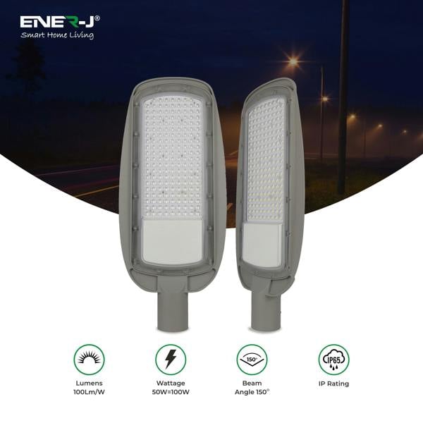 ENER-J 150W LED Streetlight Waterproof IP65 6000k Wall Light, Ideal Street Lamp To Install At a Height Of 6-8 Meters, 5 Years Warranty