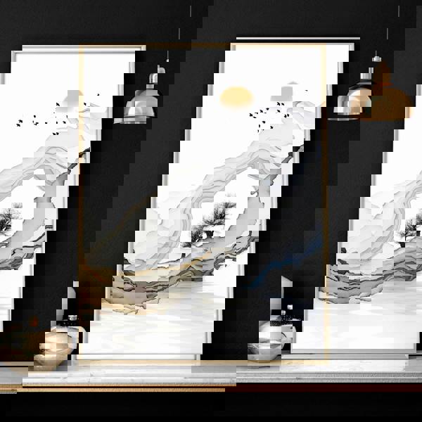 Framed print set of 3 | Landscape wall art for Living room