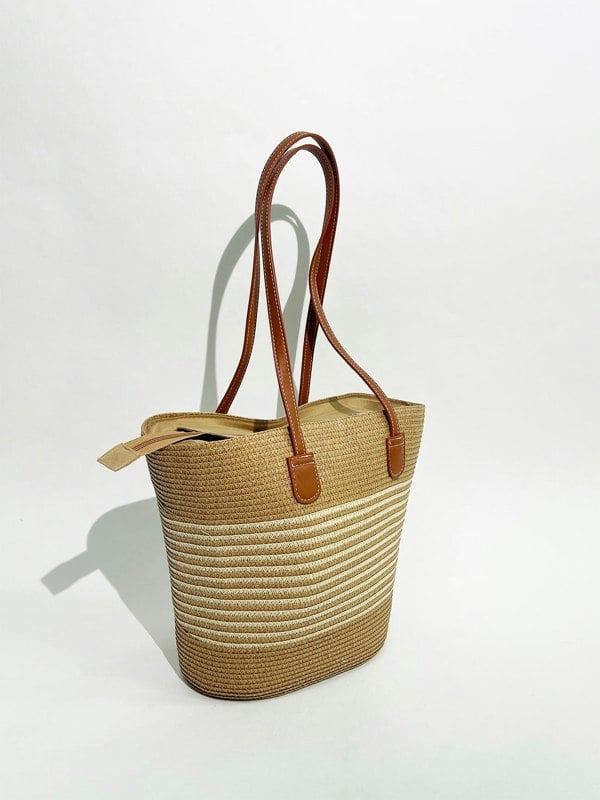 Large Two Tone Beach Tote Bag - svnx
